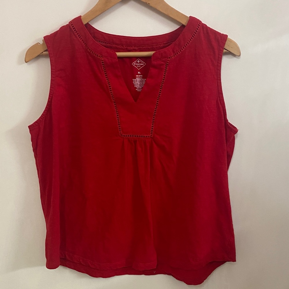 St. John's Bay Red Sleeveless Blouse